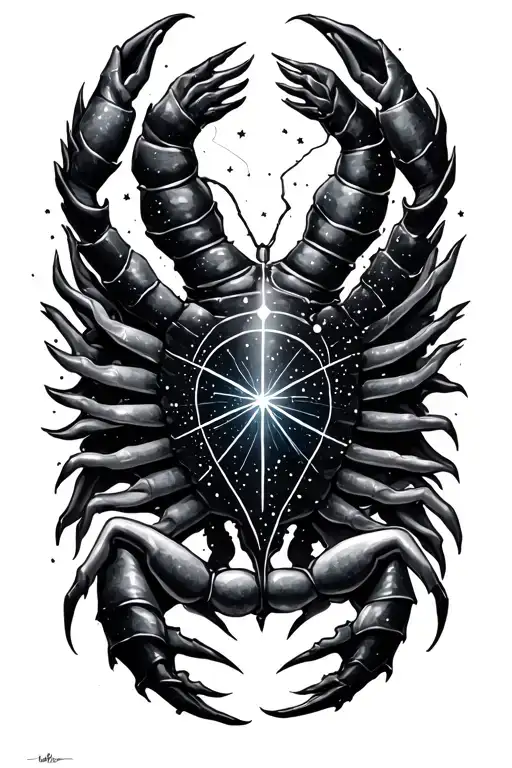 Scorpio and cancer star constellation tattoo design idea