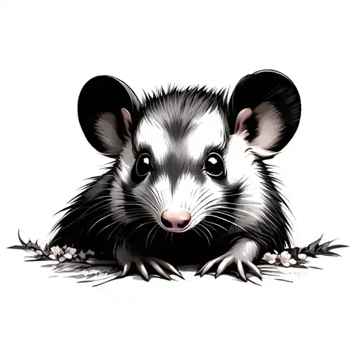 opossum princess tattoo design idea