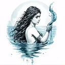 make me a sleeve including on my shoulder and biceps a aquarius a girl with water. on my inner forearm i already have a  tattoo design idea
