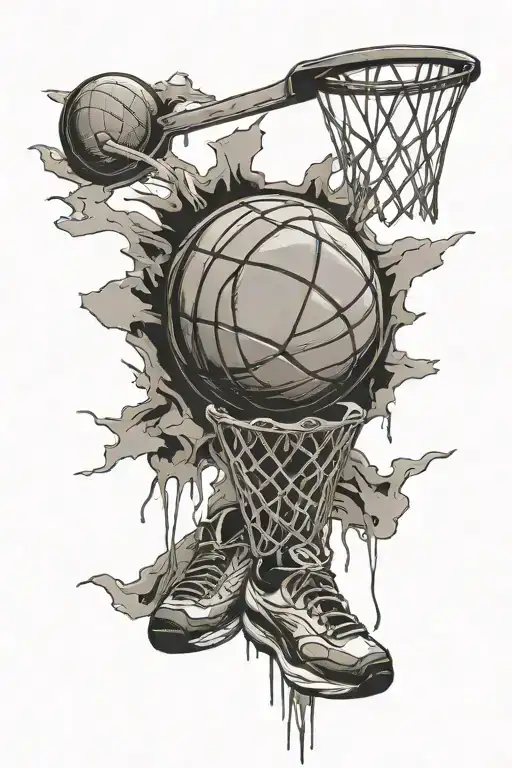 basketball incorporated with Philippians 4:13 and a cross  tattoo design idea