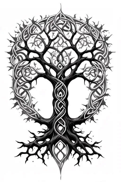 desgn celtic tree of life pattern tattoo design idea