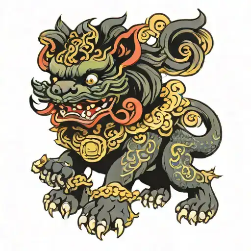 japanese foo dog tattoo design idea