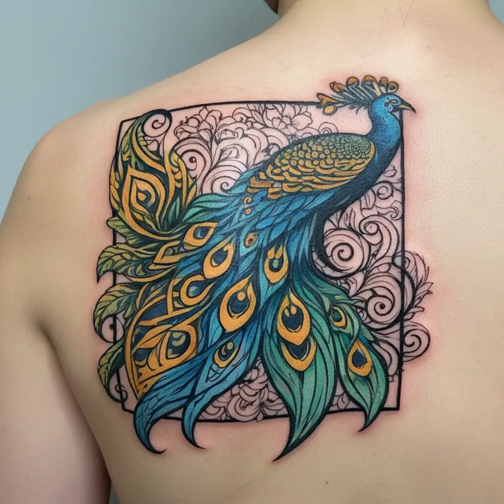 peacock feathers  tattoo design idea