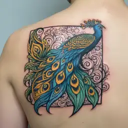 peacock feathers  tattoo design idea