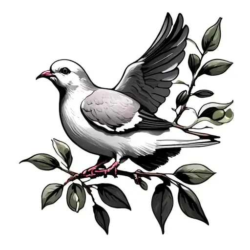 Dove And Olive Branch tattoo design idea