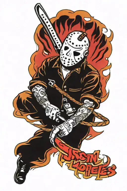 jason voorhees swinging machete tattoo design idea