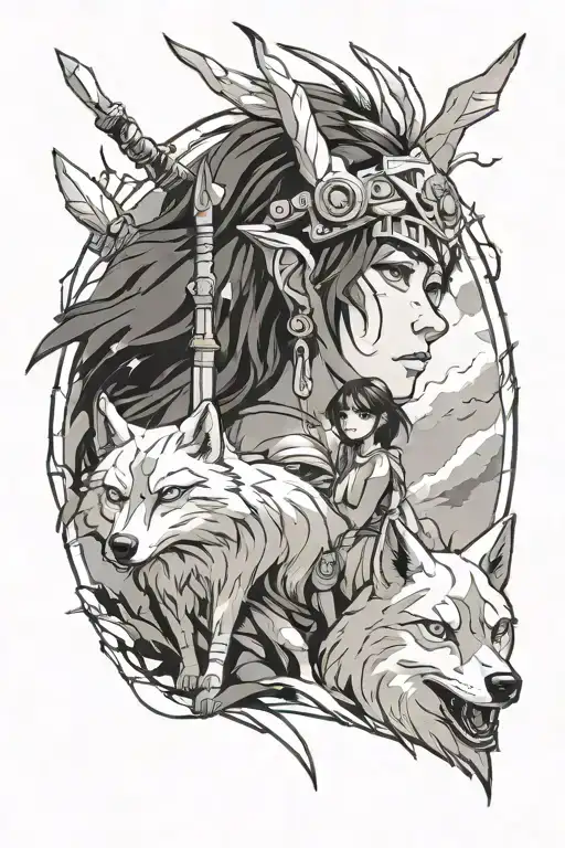 Princess Mononoke tattoo design idea