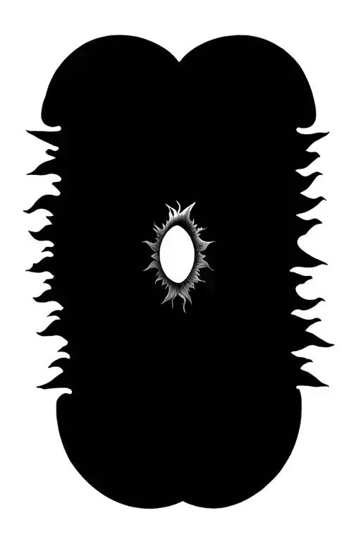 sun moon merging together representing the client's love tattoo design idea