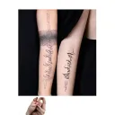 arm band with my kids names, Thiago(08/19/2010) and Lucia(03/31/2025) and their birth dates tattoo design idea