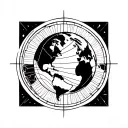 planet earth with tattoo design idea