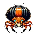 hermit crab with a zyn can for a shell tattoo design idea