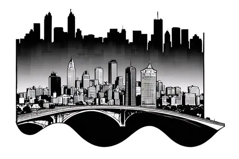 Cincinnati Skyline tattoo design idea