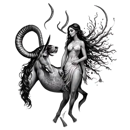 Capricorn mother with sagittarius, daughter and a cancer daughter  tattoo design idea