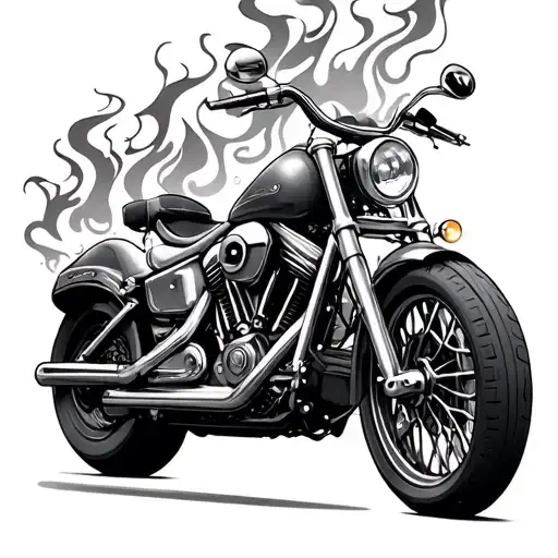 motorcycles cars fire tattoo design idea
