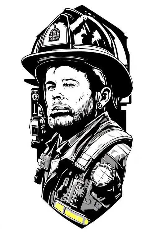 firefighter and safety engineers tattoo design idea