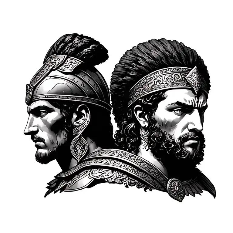 roman warrior tattoo design idea