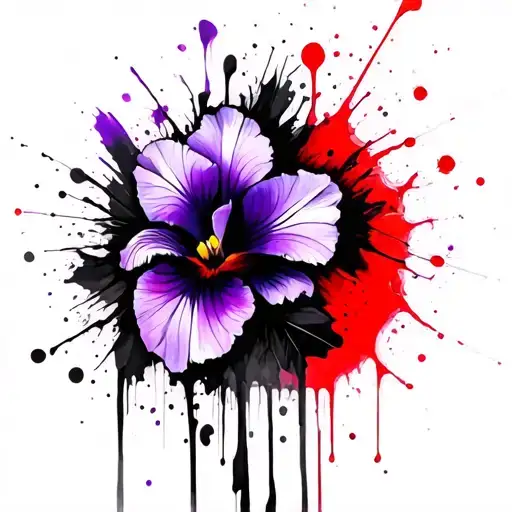 primrose violet iris flower tattoo design idea