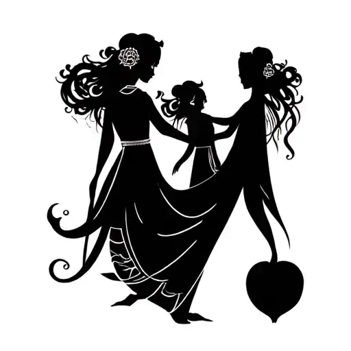 Triskel amor madre, hija e hijo tattoo design idea