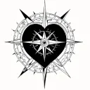 heart compass tatoo inspired tattoo design idea
