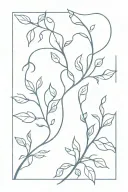 Blue Vine growing with leaves falling tattoo design idea