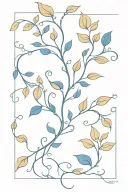 Blue Vine growing with leaves falling tattoo design idea