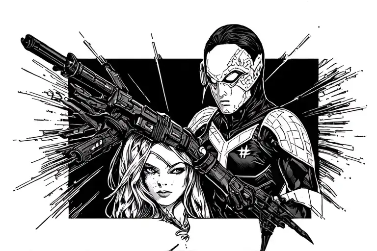 mr freeze and nora inspired by dc comics tattoo design idea