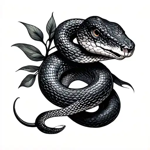Feminine Snake tattoo design idea