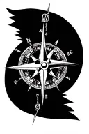 Compass Geometric pattern outlines tattoo design idea