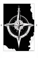 Compass Geometric pattern outlines tattoo design idea