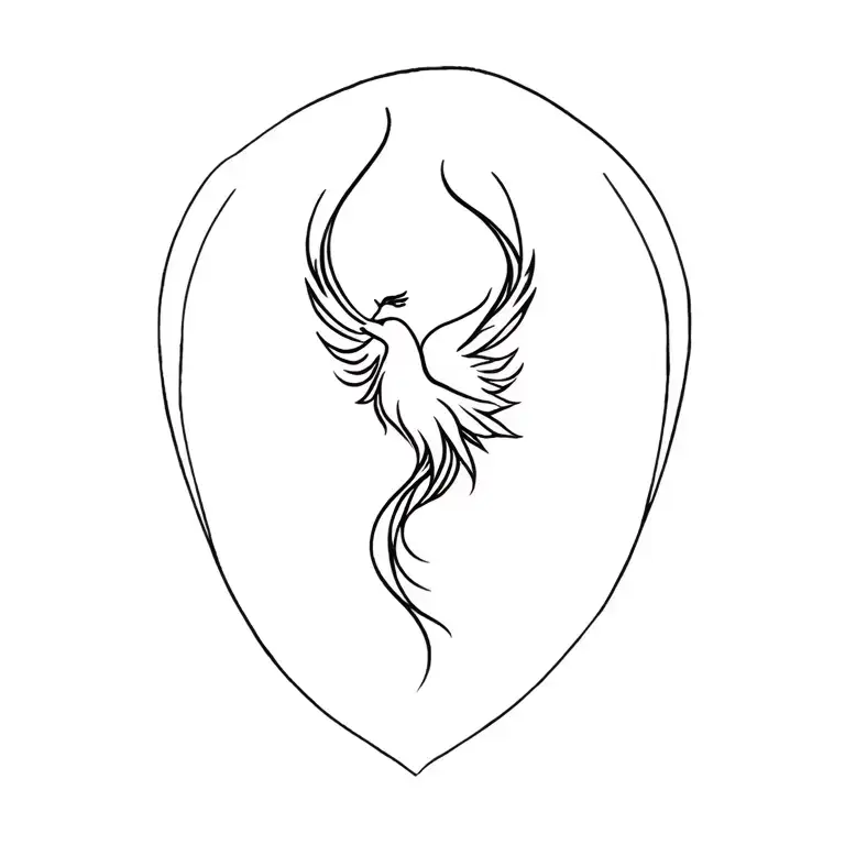 Feminine Phoenix tattoo design idea