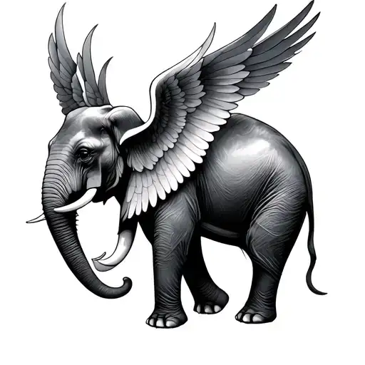 Seraphim Elephant tattoo design idea