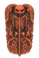 bird skeleton tattoo design idea