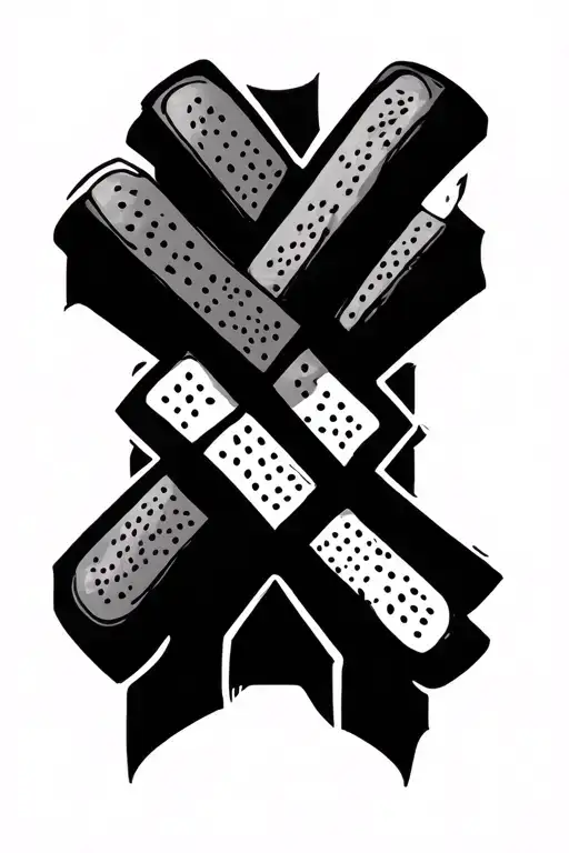 cross made w band aids tattoo design idea