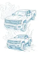 pickup truck burnout tattoo design idea