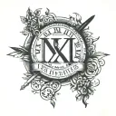 text roman numerals representing important dates March 19, 2004, April 10 2007, May 8, 2017 tattoo design idea