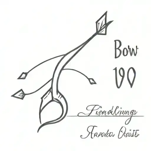 bow and heart arrow tattoo design idea
