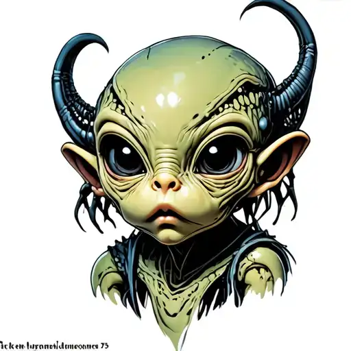 Giger Alien Creepy Baby tattoo design idea