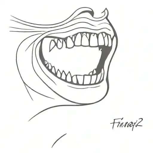 lower human jaw 45 degree angle tattoo design idea
