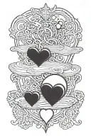 overthinking balance heart tattoo design idea