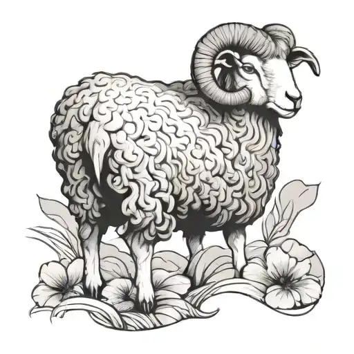 lost sheep tattoo design idea