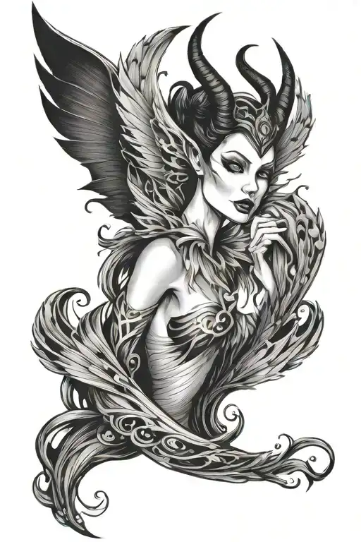 maleficent fairy wings tattoo design idea
