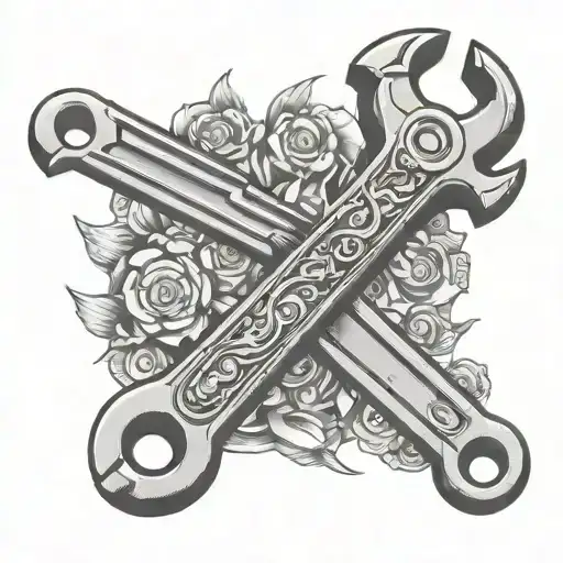 adjustable wrench tattoo design idea