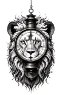 Lion Compass lantern tattoo design idea