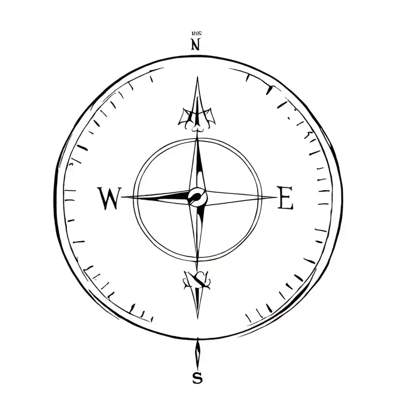 compass and anchor tattoo tattoo design idea