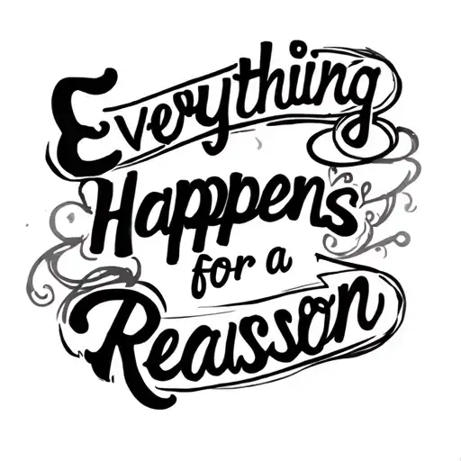 Everything happens for a reason tattoo design idea