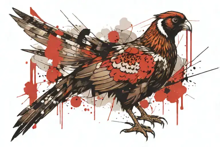 Hunting A Pheasant In tattoo design idea