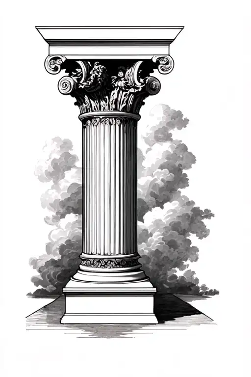 Roman pillar tattoo design idea