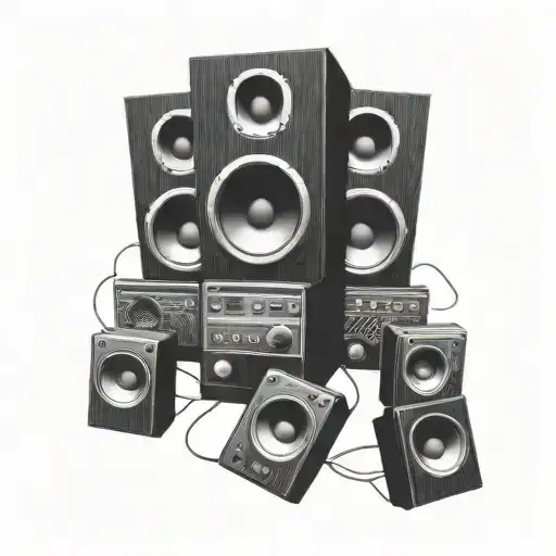 speakers soundsystem tattoo design idea