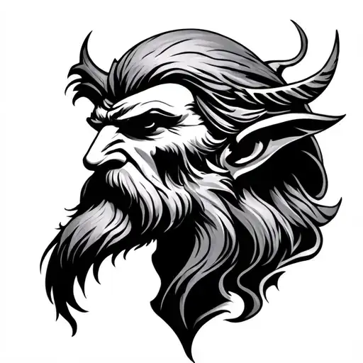 Odin Face tattoo design idea