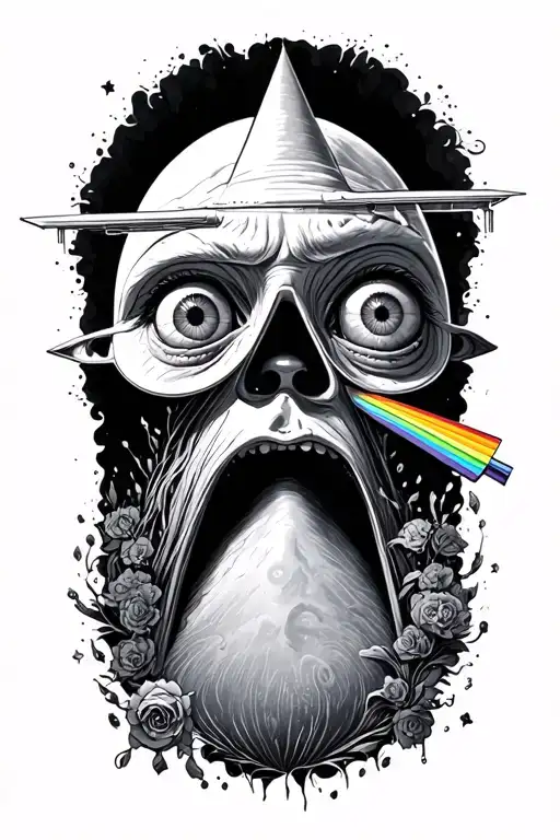 Representation of Pink Floyd's song wearing the inside out tattoo design idea